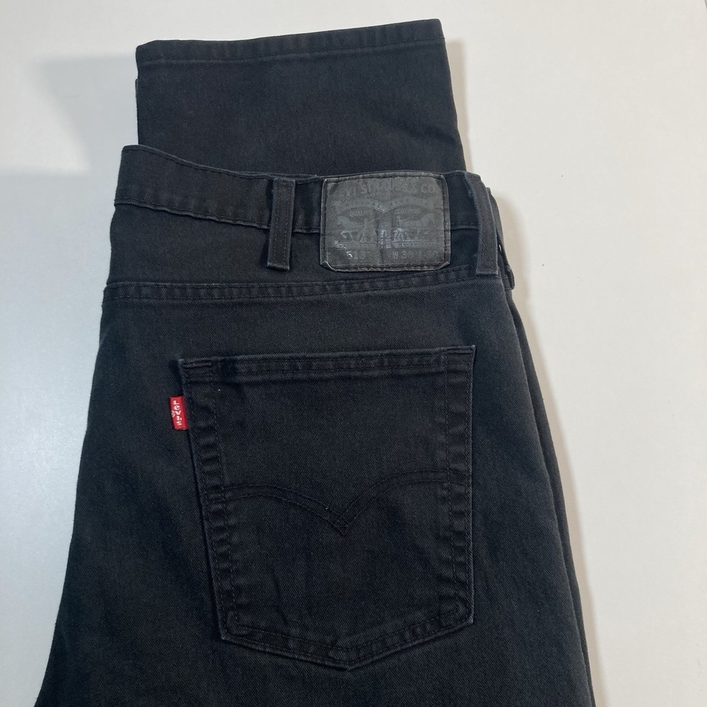Levi's 513 Jeans 38x29 Black Stretch Denim Classic Cowboy‎ USA Ranch (Tag 38x30)